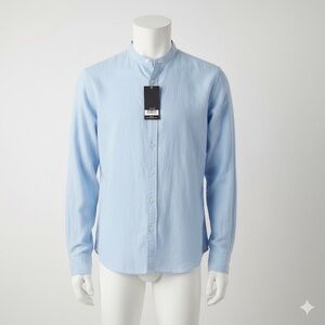 APRAW Men’s Shirts Cotton Shirt powder blue